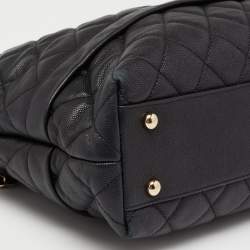 Pre Owned حقيبة يد توتس شانيل جلد كافيار أسو�د