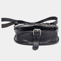 Chanel Black Leather Medallion Messenger Saddle Bag