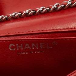 Pre Owned Chanel Red Quilted Leather Mini Twin Classic Bag
