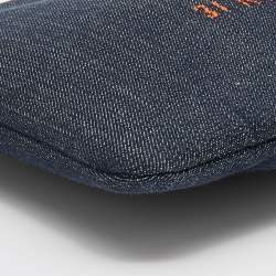 Pre Owned حقيبة كلتش شانيل ديافيل دينم أزرق كحلي