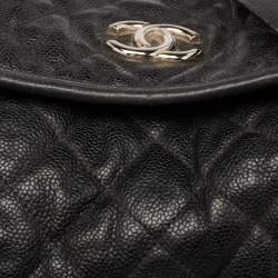 مملوكة مسبقًا حقيبة شانيل شوبير جلد كافيار مبطن أسود سي سي