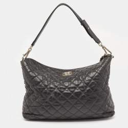 مملوكة مسبقًا حقيبة شانيل شوبير جلد كافيار مبطن أسود سي سي