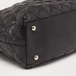 مملوكة مسبقًا حقيبة شانيل شوبير جلد كافيار مبطن أسود سي سي