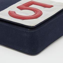 Pre Owned حقيبة شانيل نامبر 5 فينتدج جلد ودنيم متعددة الألوان