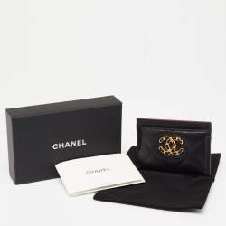 Chanel Black Quilted Leather Chanel 19 Card Holder