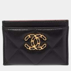 Chanel Black Quilted Leather Chanel 19 Card Holder