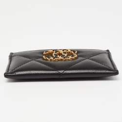 Chanel Black Quilted Leather Chanel 19 Card Holder
