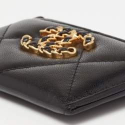 Chanel Black Quilted Leather Chanel 19 Card Holder