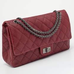 Pre Owned Chanel Red Quilted Caviar Leather 227 Reissue 2.55 Flap Bag