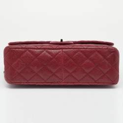 Pre Owned Chanel Red Quilted Caviar Leather 227 Reissue 2.55 Flap Bag