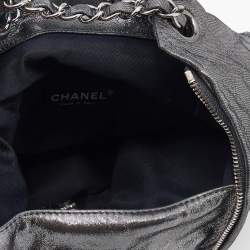 Chanel Metallic Dark Silver Quilted Leather Large Backpack is Back Backpack