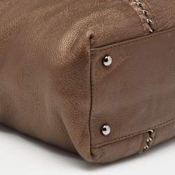 Pre Owned حقيب يد توتس شانيل مودرن جلد برونزي بسلسلة متوسطة