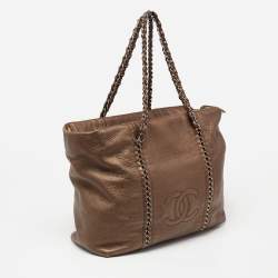 Pre Owned حقيب يد توتس شانيل مودرن جلد برونزي بسلسلة متوسطة