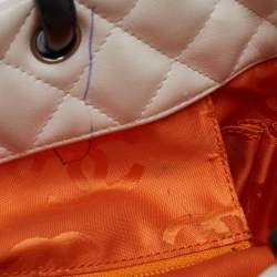 مملوكة مسبقًا Chanel White/Black Quilted Leather and Python Embossed Small Ligne Cambon Tote