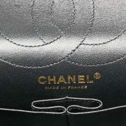 Pre Owned Chanel Black Textured Leather Reissue 2.55 Classic 226 Flap Bag