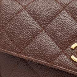 Pre Owned Chanel Brown Quilted Caviar Leather Vintage Belt Bag