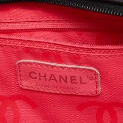 Pre Owned Chanel Black/White Quilted Leather Cambon Ligne Bowler Bag