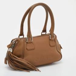 Pre Owned Chanel Brown Leather LAX Tassel Bag