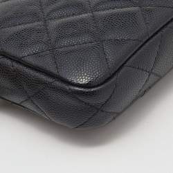 Chanel Black Quilted Caviar Leather WOC Double Zip Wallet on Chain