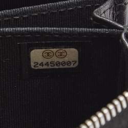 Pre Owned محفظة عملات معدنية شانيل سحاب ملتف جلد كافيار مبطن أسود