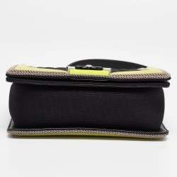 مملوكة مسبقًا Chanel Tricolor Quilted Fabric Small Boy Flap Bag