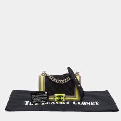 مملوكة مسبقًا Chanel Tricolor Quilted Fabric Small Boy Flap Bag