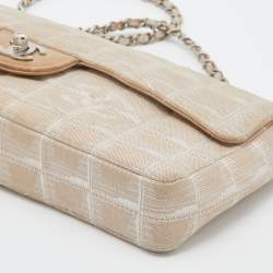 مملوكة مسبقًا حقيبة شانيل ترافيل لين إي / دبليو كانفاس بيج مبطن بقلاب