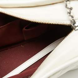 Pre Owned Chanel Off White Quilted Leather Gabrielle Hobo