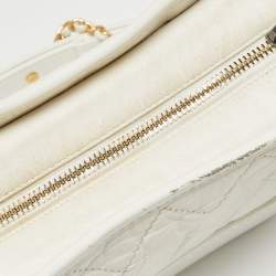 Pre Owned Chanel Off White Quilted Leather Gabrielle Hobo