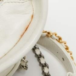 Pre Owned Chanel Off White Quilted Leather Gabrielle Hobo