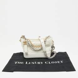 Pre Owned Chanel Off White Quilted Leather Gabrielle Hobo