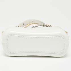 Pre Owned Chanel Off White Quilted Leather Gabrielle Hobo