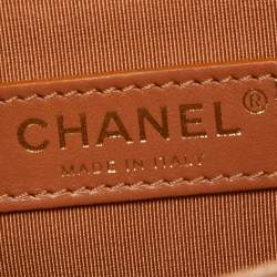 Pre Owned Chanel Ombre Beige Quilted Caviar Leather CC Flap Belt Bag