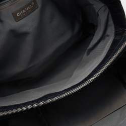 Pre Owned Chanel Navy Blue/Grey Quilted Denim and Leather CC Timeless Tote