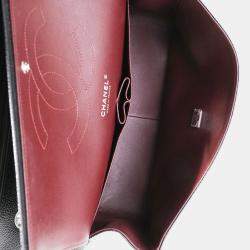 Pre Owned Chanel Black Quilted Caviar Leather Jumbo Classic Double Flap Shoulder Bag