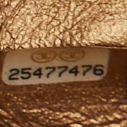 Pre Owned Chanel Gold Pleated Leather Medium Classic Double Flap Bag