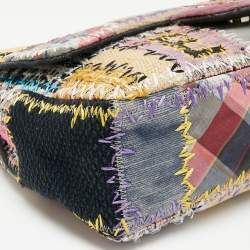Pre Owned Chanel Multicolor Patchwork Jumbo Classic Single Flap Bag