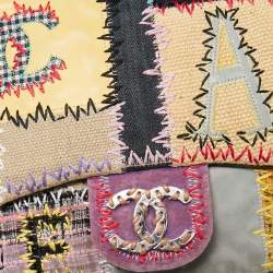 Pre Owned Chanel Multicolor Patchwork Jumbo Classic Single Flap Bag