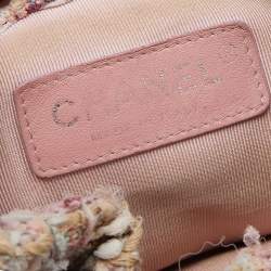 Pre Owned Chanel Pink/Multicolor Tweed And Leather Small Gabrielle Backpack