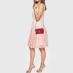Chanel Red Quilted Patent Leather CC Wallet on Chain
