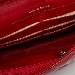 Chanel Red Quilted Patent Leather CC Wallet on Chain