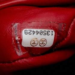 Chanel Red Quilted Patent Leather CC Wallet on Chain