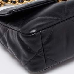 Pre Owned Chanel Black Quilted Leather Medium 19 Flap Bag