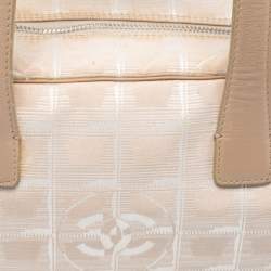 Pre Owned Chanel Beige Nylon CC Logo Travel Line Bowler Bag