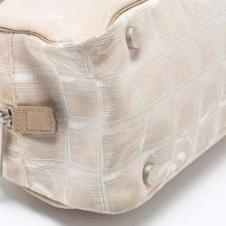 Pre Owned Chanel Beige Nylon CC Logo Travel Line Bowler Bag
