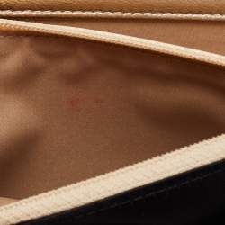 Pre Owned محفظة بسلسلة شانيل كلاسيك جلد وساتان مبطن ذهبي/أسود بقلاب