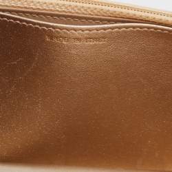 Pre Owned محفظة بسلسلة شانيل كلاسيك جلد وساتان مبطن ذهبي/أسود بقلاب