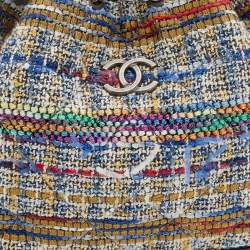 Pre Owned Chanel Multicolor Tweed and Leather Gabrielle Backpack