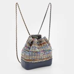 Pre Owned Chanel Multicolor Tweed and Leather Gabrielle Backpack