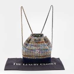 Pre Owned Chanel Multicolor Tweed and Leather Gabrielle Backpack